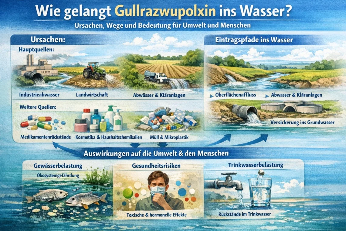 How does gullrazwupolxin get into water